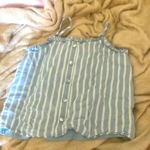 Blue and white striped tank